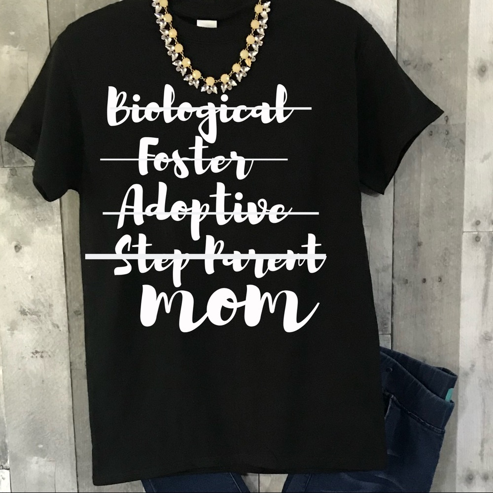 Adoption Foster Mom Graphic Tee Small-3Xl